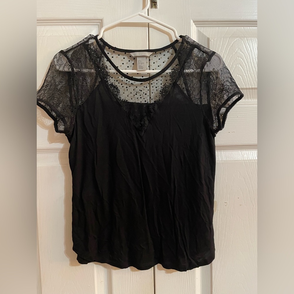 Black lace blouse